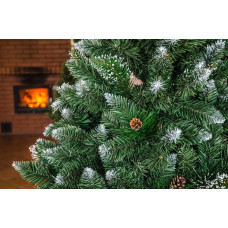 Елка искусственная сосна Роса серебряная с шишками 220см