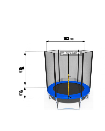 Батут Just Fun 183см Blue наружная сетка