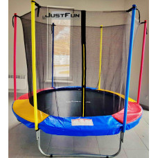 Батут Just Fun 244см Multicolor внутренняя сетка + стремянка