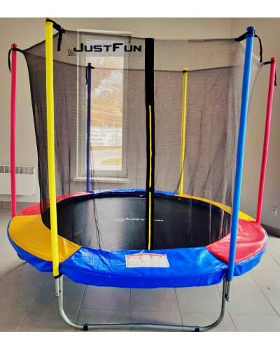 Батут Just Fun 244см Multicolor внутренняя сетка + стремянка