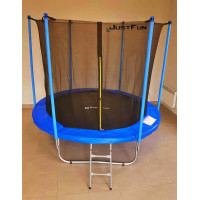 Батут Just Fun 244см Blue внутренняя сетка + стремянка