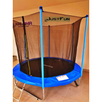 Батут Just Fun 244см Blue внутренняя сетка + стремянка