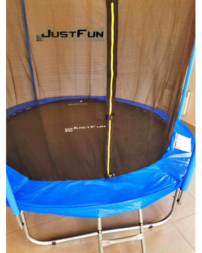 Батут Just Fun 244см Blue внутренняя сетка + стремянка