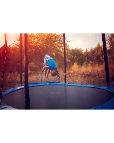 Батут Just Fun 312 см Blue наружная сетка + стремянка