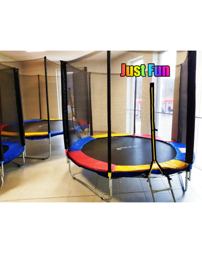 Батут Just Fun 312 см Blue наружная сетка + стремянка