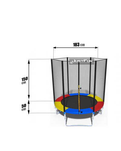Батут Just Fun 183см Multicolor наружная сетка