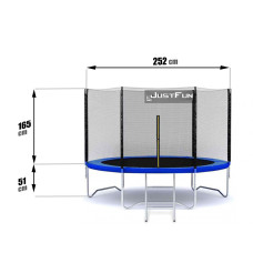 Батут Just Fun 252см Blue наружная сетка + стремянка