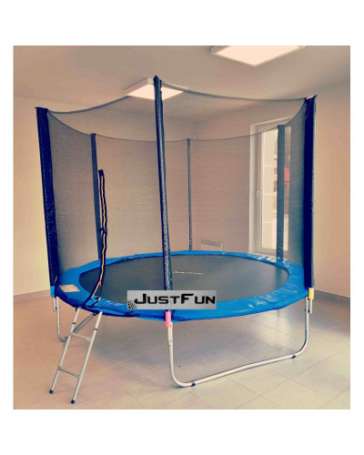 Батут Just Fun 252см Blue наружная сетка + стремянка