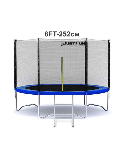Батут Just Fun 252см Blue наружная сетка + стремянка