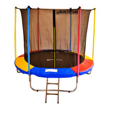 Батут Just Fun 305см Multicolor внутренняя сетка + стремянка