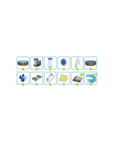Бассейн каркасный Bestway 56977 (549х122см) 12 в 1
