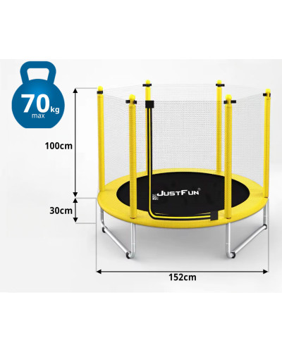 Батут Just Fun 152см Yellow наружная сетка