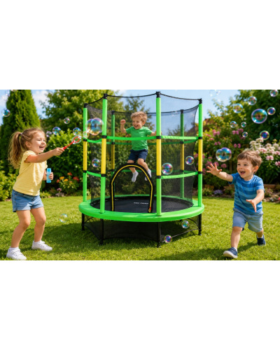 Батут, для детей, развлекательный, стильный, удобный, Just Fun 140см Green