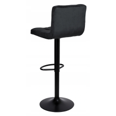 Барный стул Hoker Just Sit MONZO-VELVET- черный с черной ножкой