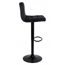 Барный стул Hoker Just Sit MONZO-VELVET- черный с черной ножкой