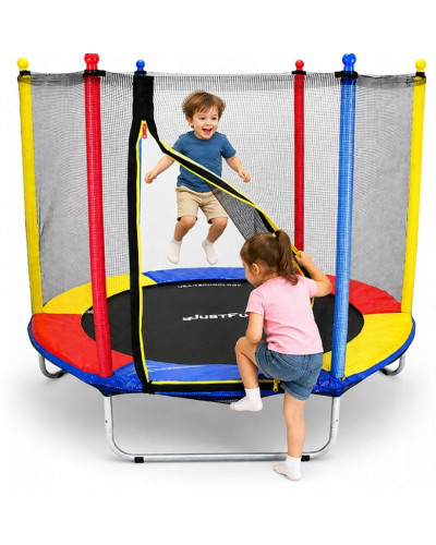 Батут Just Fun 152см Multicolor наружная сетка, детский, в сад