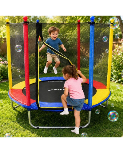 Батут Just Fun 152см Multicolor наружная сетка, детский, в сад