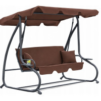 Качели садовые, для двора, для отдыха, с навесом, на 3 места JUST GARDEN Relax Comfort Коричневая