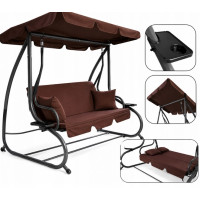 Качели садовые, для двора, для отдыха, с навесом, на 3 места JUST GARDEN Relax Comfort Коричневая
