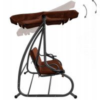 Качели садовые, для двора, для отдыха, с навесом, на 3 места JUST GARDEN Relax Comfort Коричневая