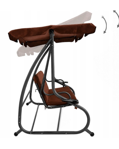 Качели садовые, для двора, для отдыха, с навесом, на 3 места JUST GARDEN Relax Comfort Коричневая