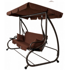 Качели садовые, для двора, для отдыха, с навесом, на 3 места JUST GARDEN Relax Comfort Коричневая