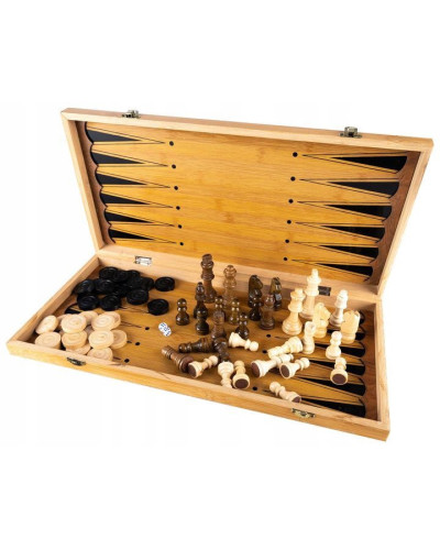 Настольная Игра Gotel 3в1(Шахматы, шашки, нарды)