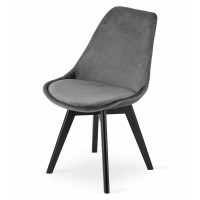 Кухонный обеденный стул Mileo Premium Velvet для дома, бара, кафе или ресторана (серый)