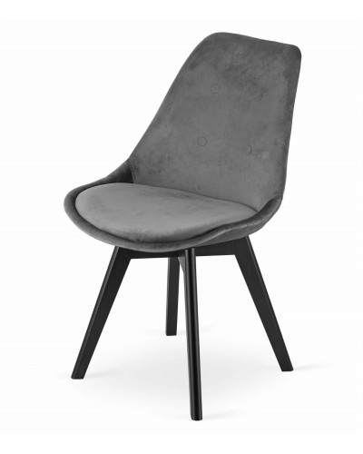 Кухонный обеденный стул Mileo Premium Velvet для дома, бара, кафе или ресторана (серый)