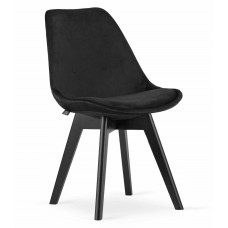 Стулья кухонные обеденные Mileo Premium Velvet стулья для дома бара кафе ресторана (Черный)