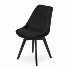 Стулья кухонные обеденные Mileo Premium Velvet стулья для дома бара кафе ресторана (Черный)