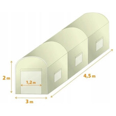 Теплица-Парник JG 13,5 м² 450*300*200 см Зеленый