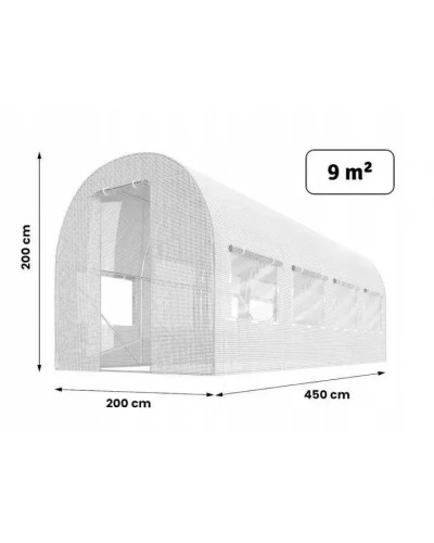 Теплица-Парник JG 9 м² 450 х 200 *200 см Белый