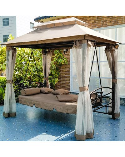 Cадовые качели + павильон JUST GARDEN PANAMA Бежевый