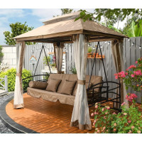 Cадовые качели + павильон JUST GARDEN PANAMA Бежевый
