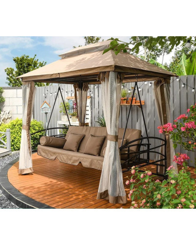 Cадовые качели + павильон JUST GARDEN PANAMA Бежевый
