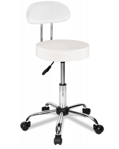 Вращающееся парикмахерское и косметическое белое кресло Just Sit Luna Eco