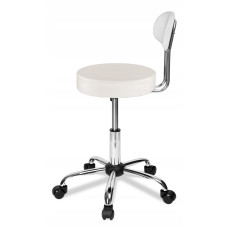 Вращающееся парикмахерское и косметическое белое кресло Just Sit Luna Eco