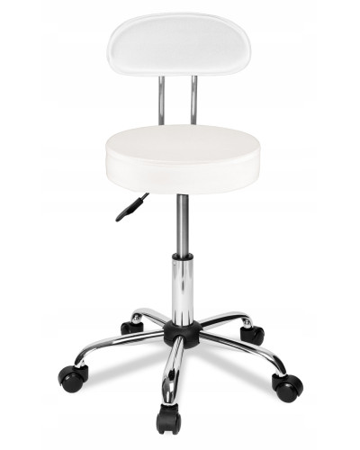 Вращающееся парикмахерское и косметическое белое кресло Just Sit Luna Eco