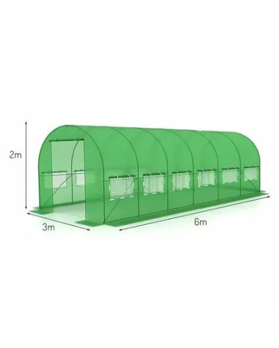 Теплица 18м² – 6х3х2м зеленая JUST GARDEN