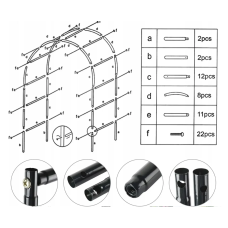 Пергола садова, металева арка U14 140х38х240 см