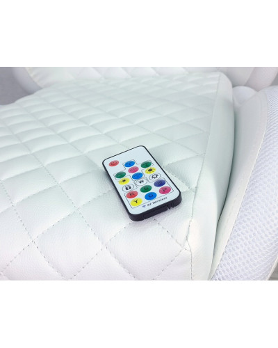 Игровое офисное вращающееся кресло с RGB-подсветкой и подставкой для ног SPARTA WHITE