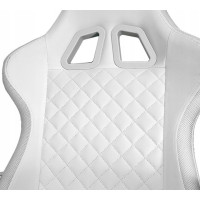 Игровое офисное вращающееся кресло с RGB-подсветкой и подставкой для ног SPARTA WHITE