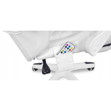 Игровое офисное вращающееся кресло с RGB-подсветкой и подставкой для ног SPARTA WHITE