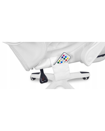 Игровое офисное вращающееся кресло с RGB-подсветкой и подставкой для ног SPARTA WHITE