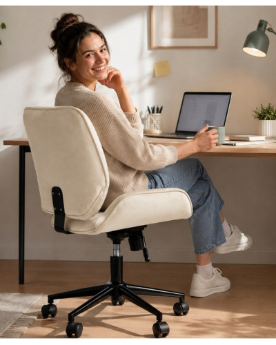 Кресло вращающееся, для офиса, для салона, вельвет JUST SIT TORES БЕЖЕВОЕ