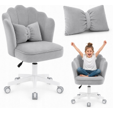 Кресло вращающееся детское, вельвет JUST SIT BUENO (серое)