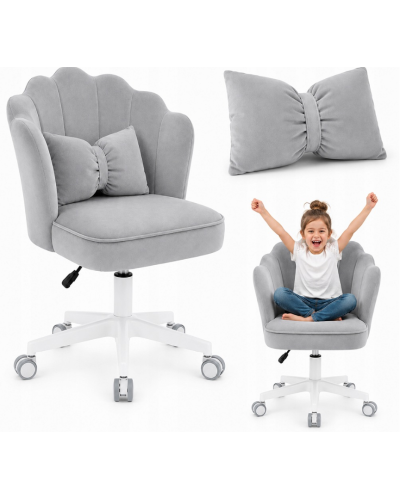 Кресло вращающееся детское, вельвет JUST SIT BUENO (серое)