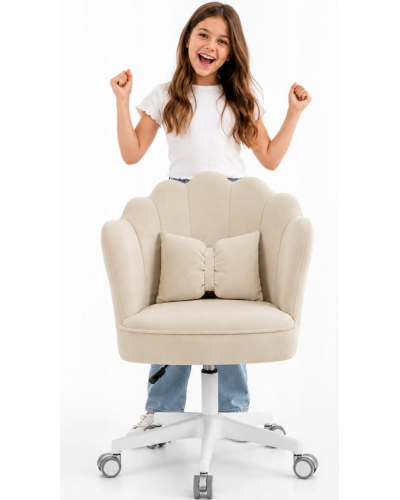 Кресло вращающееся детское, вельвет JUST SIT BUENO (бежевый)