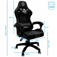 Вращающееся игровое кресло для офиса, черное, современное KL-432